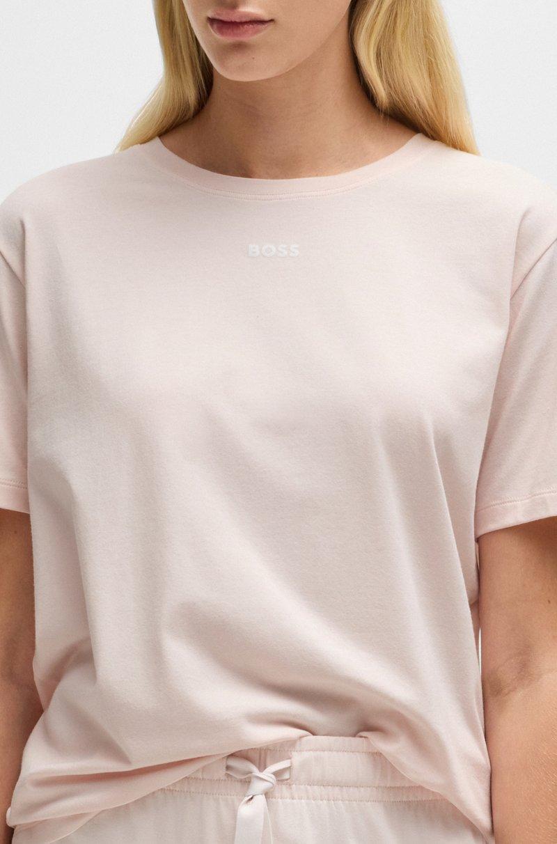 Hugo Boss Camiseta de pijama en punto de algodón elástico con logo estampado Superdescuento