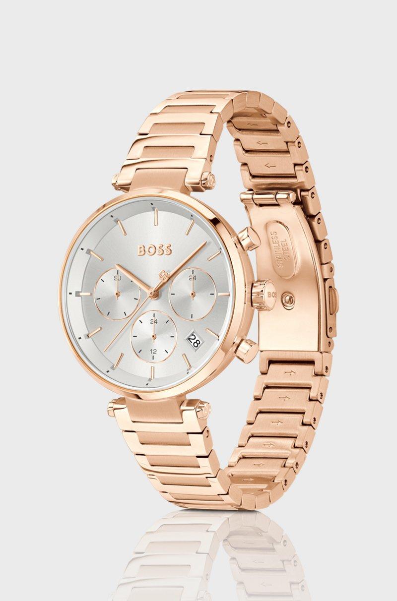 Hugo Boss Reloj dorado con caja con pasadores en T Liquidación