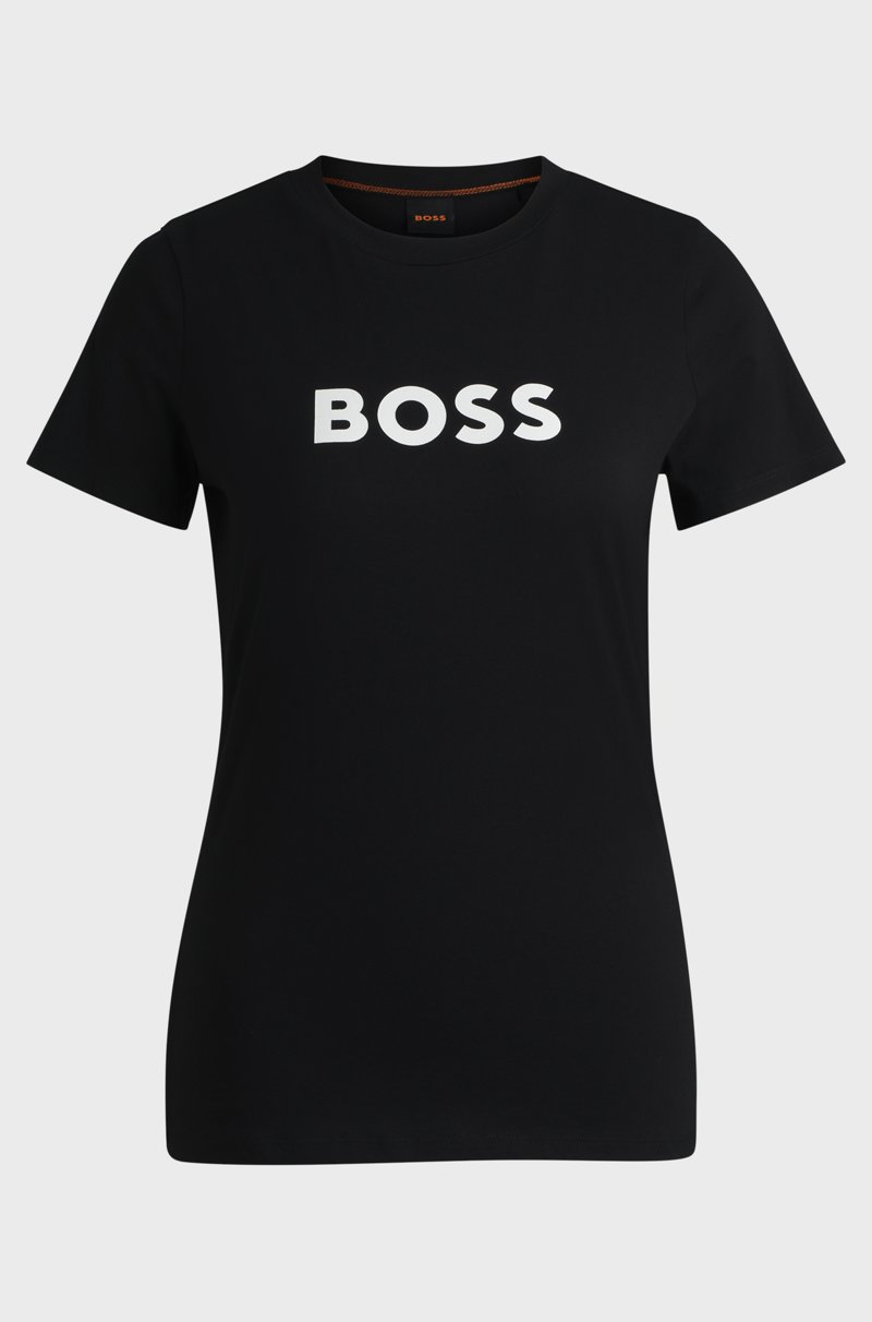 Hugo Boss Camiseta de punto de algodón con logo en contraste Envío internacional gratuito