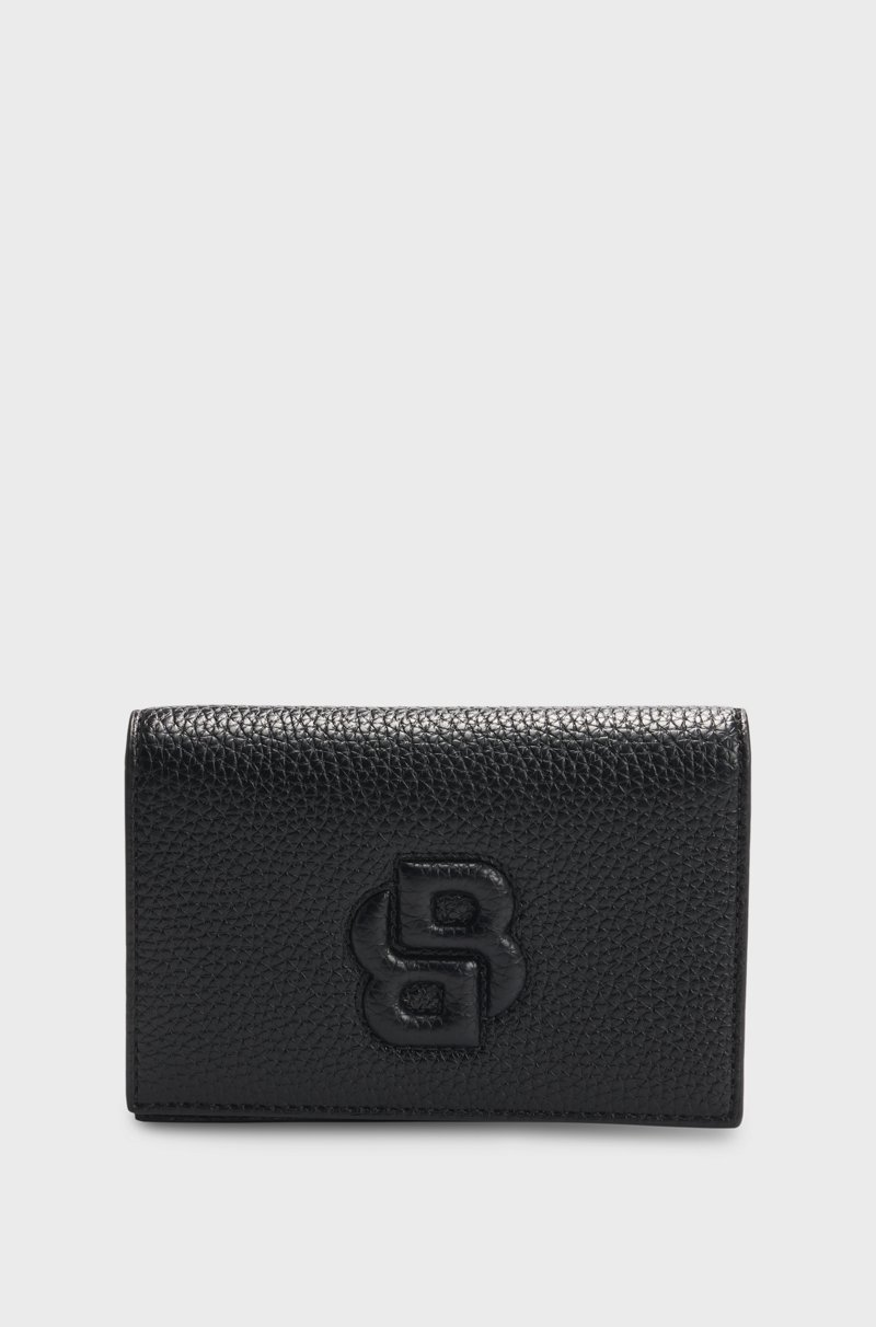 Hugo Boss Cartera pequeña granulada con monograma Double B