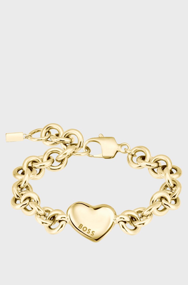 Hugo Boss Pulsera dorada con cadena y colgante de corazón Precios de Black Friday