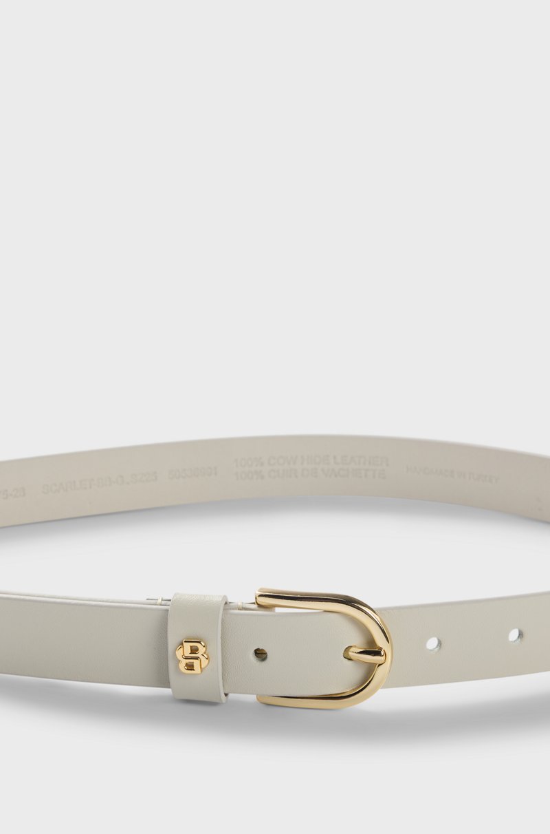 Hugo Boss Cinturón de piel con colgante de monograma Double B Libre de impuestos