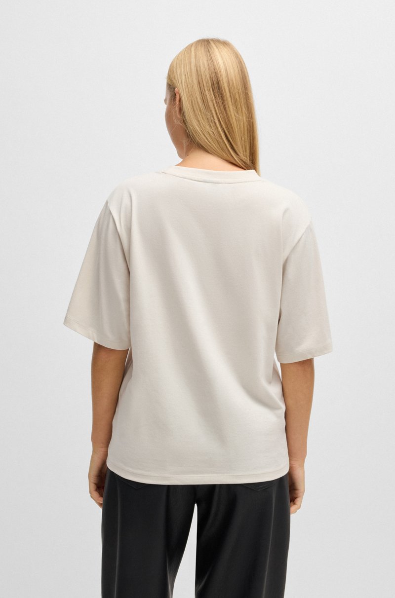 Hugo Boss Camiseta en punto de algodón con logo estampado Descuentos del mes