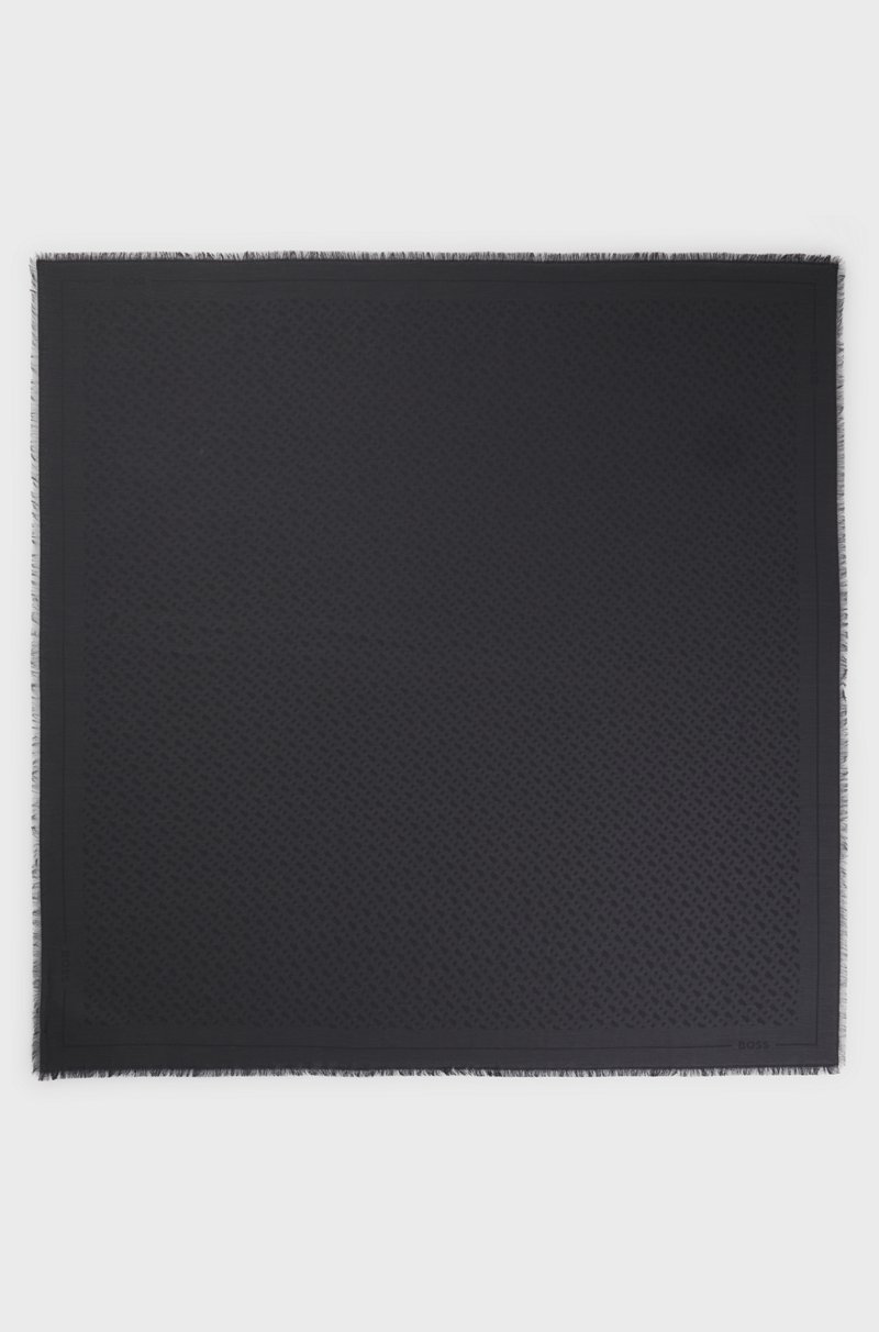 Hugo Boss Pañuelo con monogramas en jacquard de modal y lana