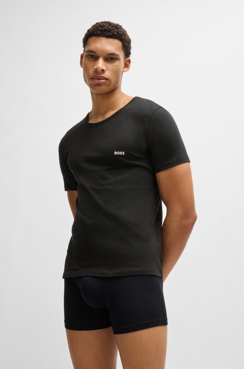 Hugo Boss Paquete de tres camisetas de algodón con logo bordado Ofertas de temporada