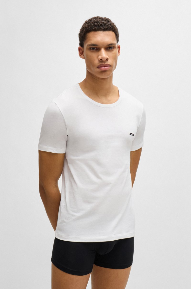 Hugo Boss Paquete de tres camisetas de algodón con logo bordado Ofertas de temporada
