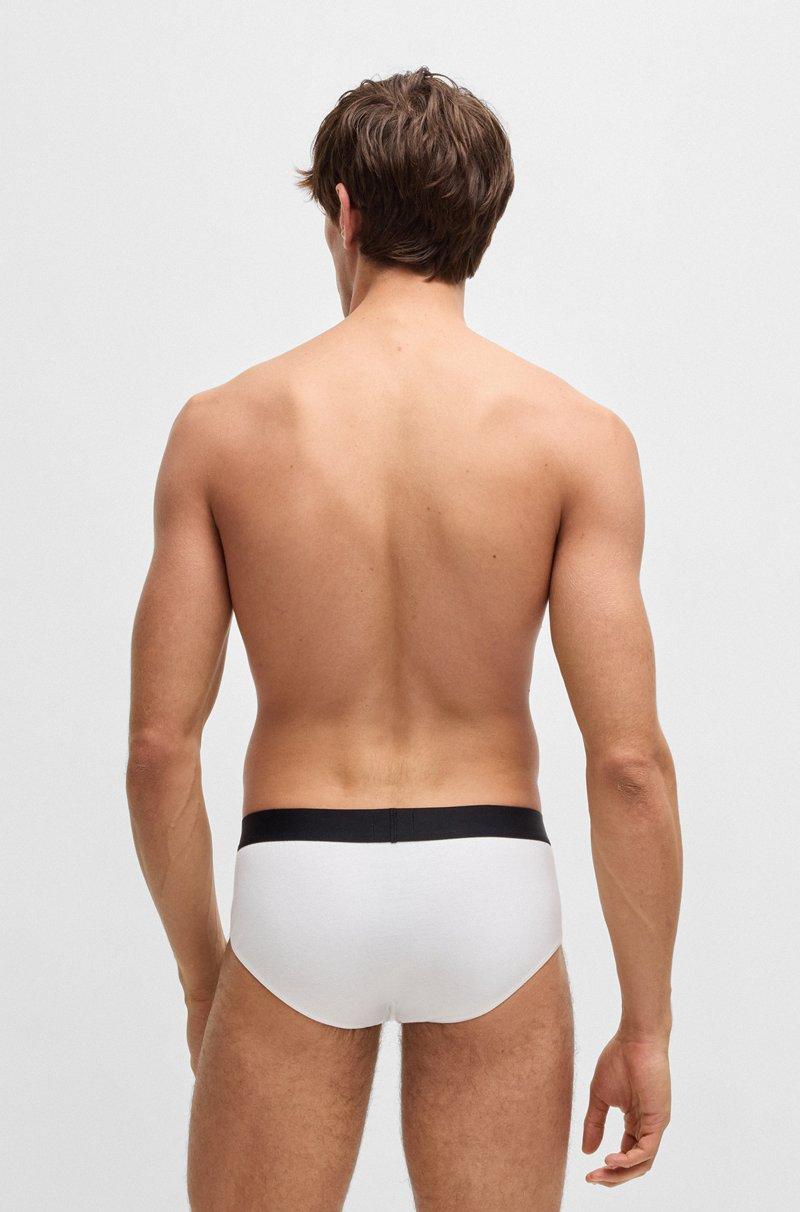 Hugo Boss Paquete de tres calzoncillos slip de algodón elástico con logo en la cintura Grandes ahorros