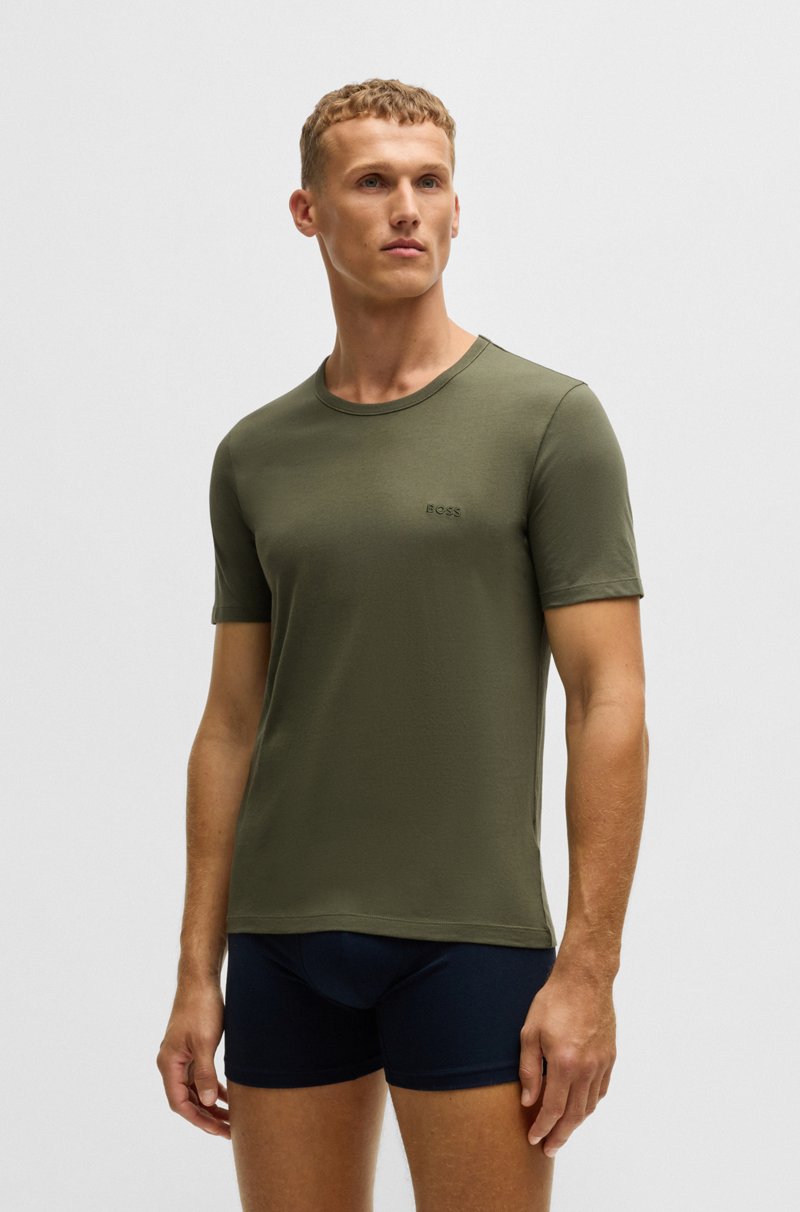 Hugo Boss Paquete de 3 camisetas interiores con logos bordados Rebajas de fin de temporada