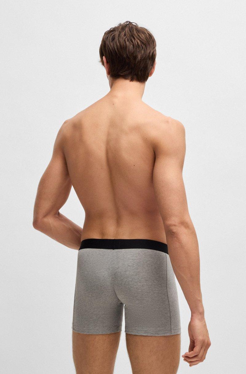 Hugo Boss Paquete de tres calzoncillos bóxer en algodón elástico con logos Precio ultrabajo