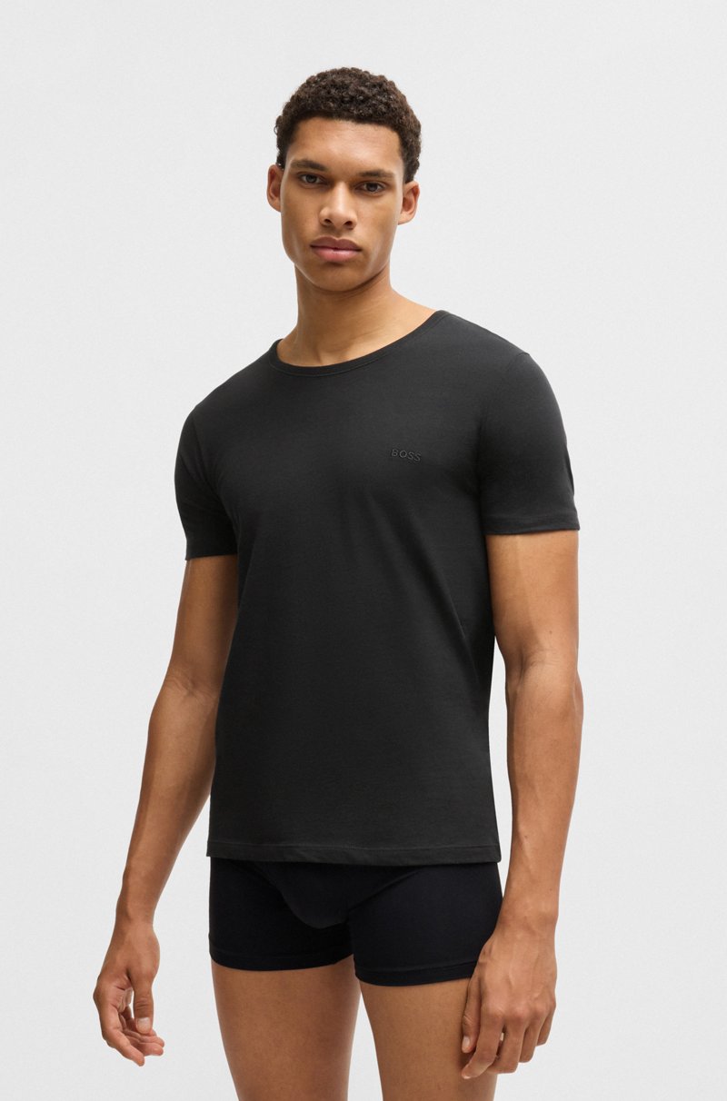 Hugo Boss Paquete de tres camisetas de algodón con logo bordado 2025