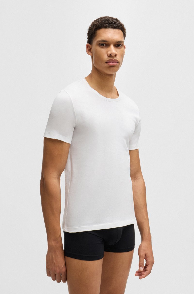 Hugo Boss Paquete de tres camisetas de algodón con logo bordado 2025