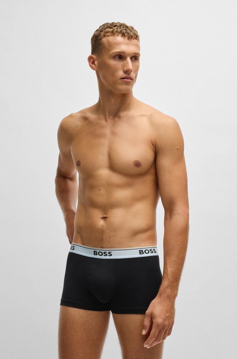 Hugo Boss Paquete de tres calzoncillos de algodón elástico con logos en la cintura En línea