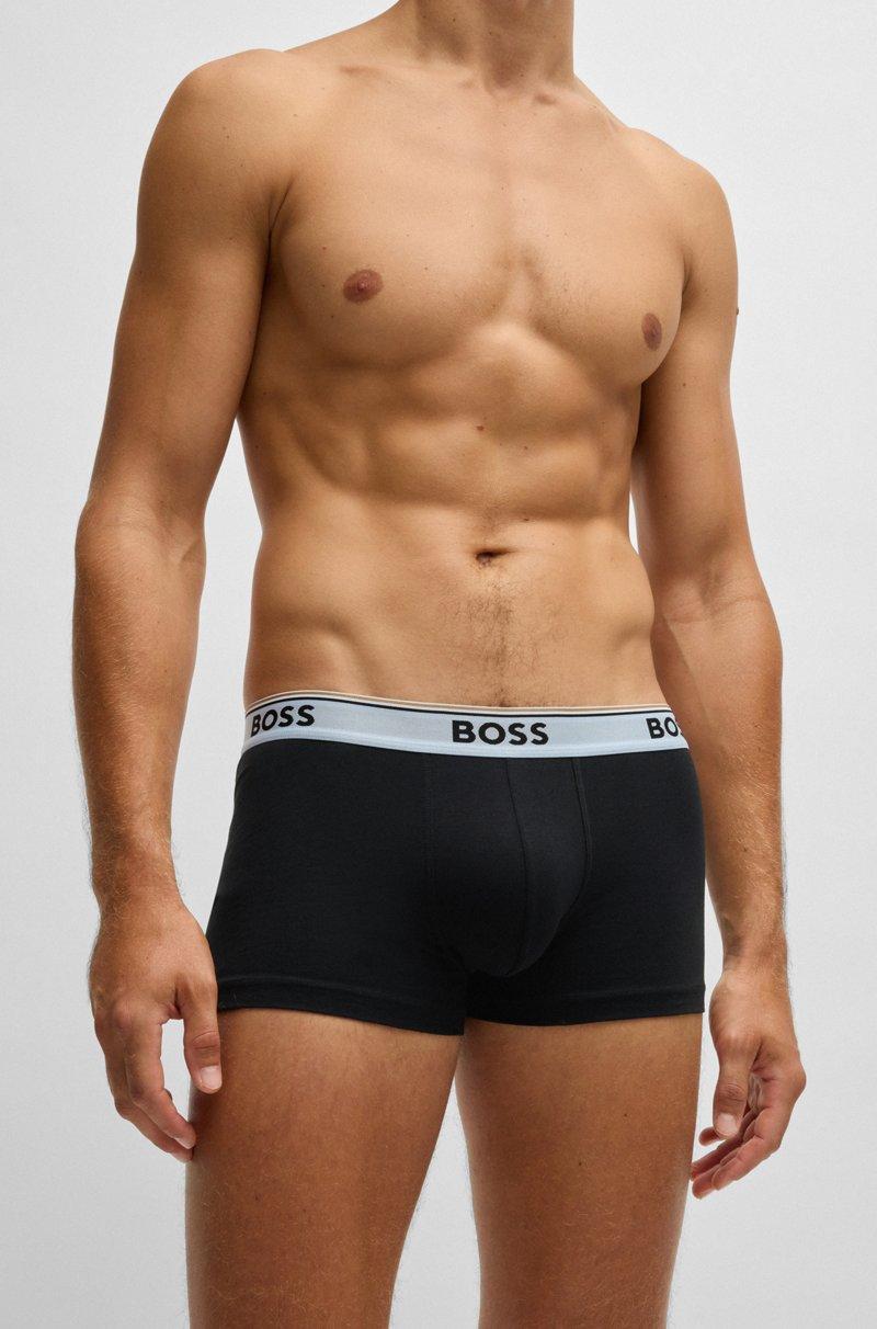 Hugo Boss Paquete de tres calzoncillos de algodón elástico con logos en la cintura En línea