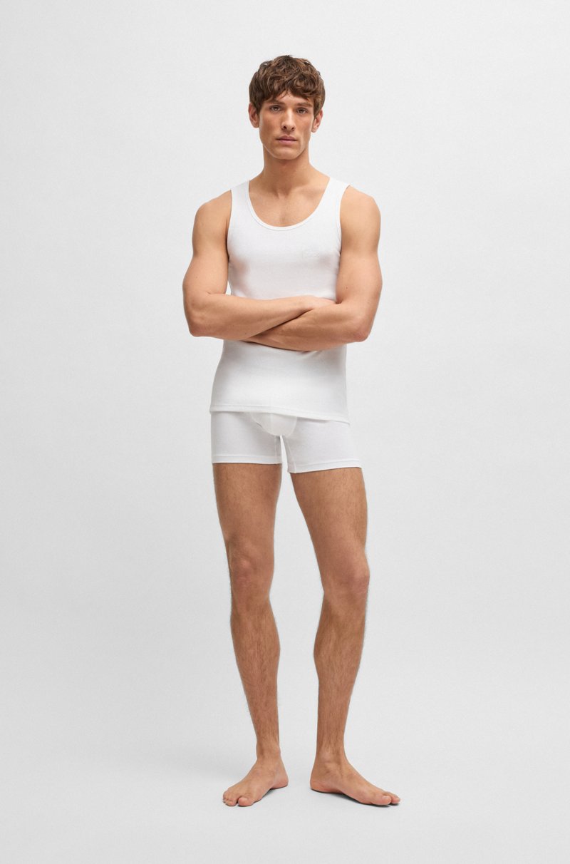 Hugo Boss Paquete de tres camisetas de tirantes de algodón con logo bordado Outlet