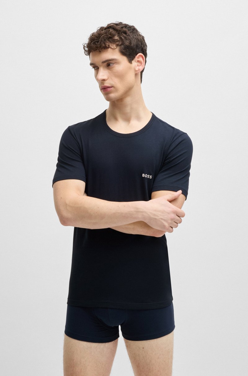 Hugo Boss Paquete de tres camisetas de algodón con logo bordado Rebajas