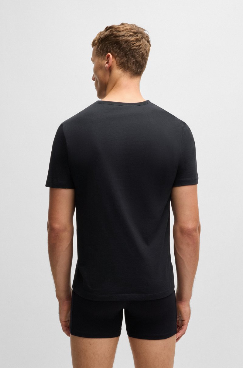 Hugo Boss Paquete de tres camisetas de punto de algodón con cuello en pico Venta caliente