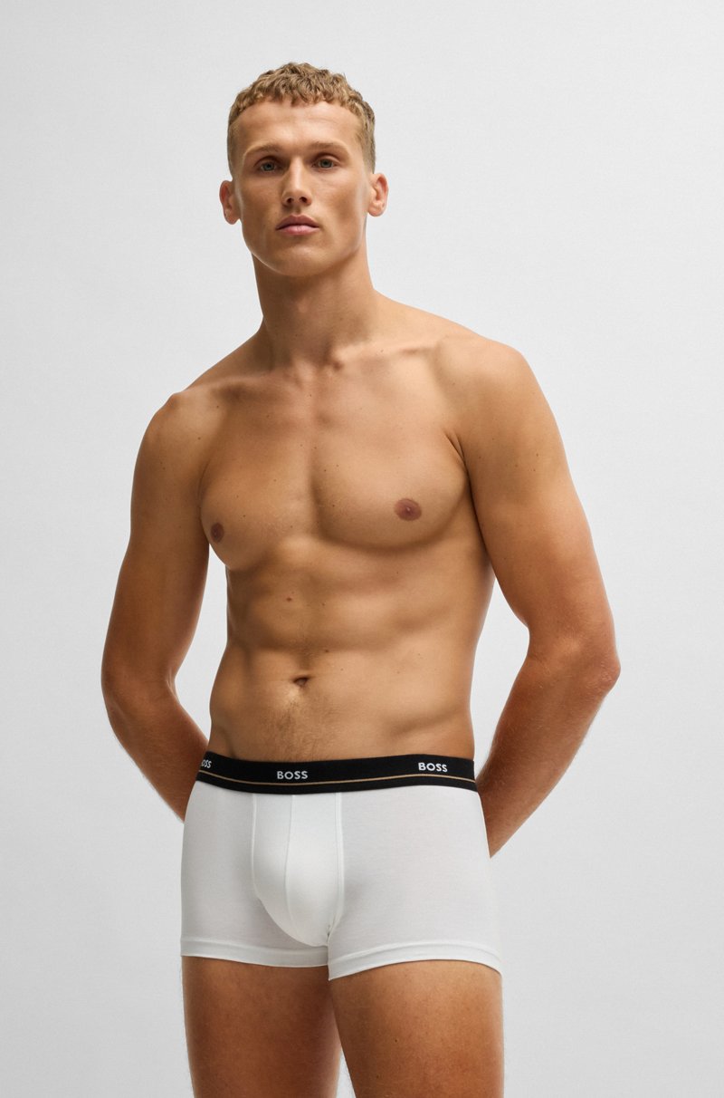 Hugo Boss Paquete de cinco calzoncillos de algodón elástico con logos en la cintura En oferta