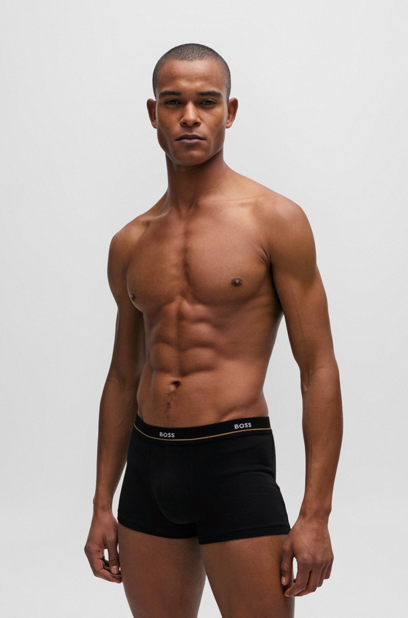 Hugo Boss Paquete de cinco calzoncillos de algodón elástico con logos en la cintura Rebajas de fábrica