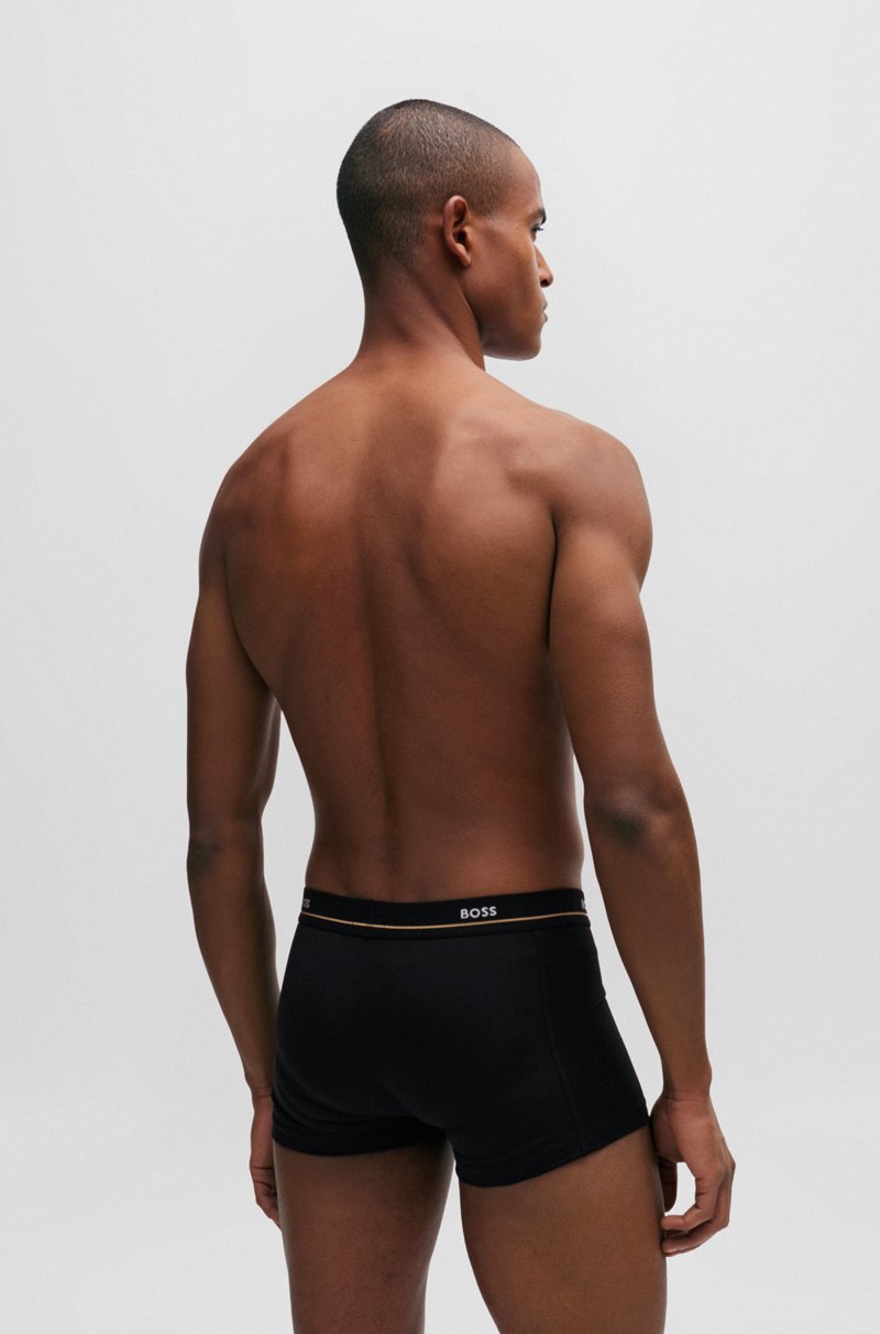 Hugo Boss Paquete de cinco calzoncillos de algodón elástico con logos en la cintura Rebajas de fábrica
