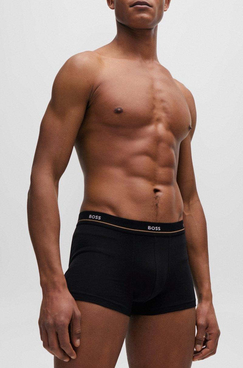 Hugo Boss Paquete de cinco calzoncillos de algodón elástico con logos en la cintura Rebajas de fábrica
