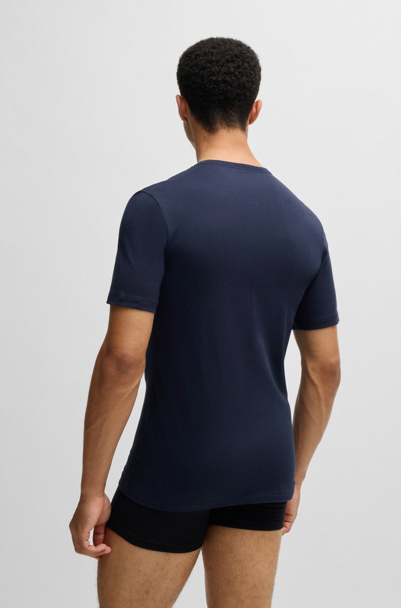 Hugo Boss Paquete de tres camisetas interiores de punto de algodón Ventas relámpago