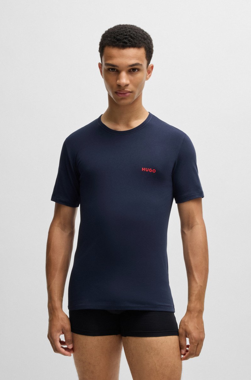 Hugo Boss Paquete de tres camisetas interiores de punto de algodón Ventas relámpago