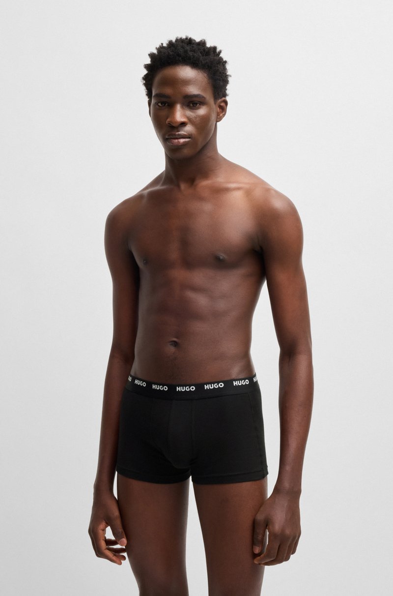 Hugo Boss Paquete de cinco calzoncillos de algodón elástico con logos en la cintura Descuento
