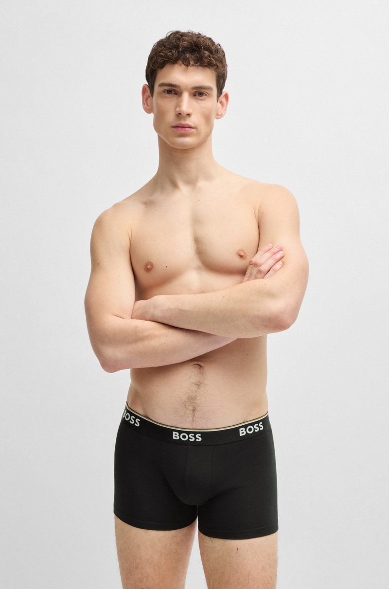 Hugo Boss Paquete de tres calzoncillos de algodón elástico con logo en la cinturilla Tienda