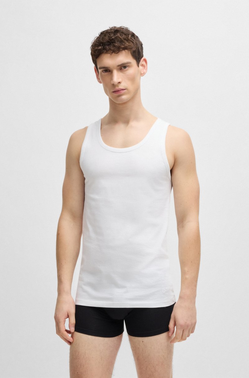Hugo Boss Paquete de tres camisetas interiores de algodón con logos bordados Rebajas top