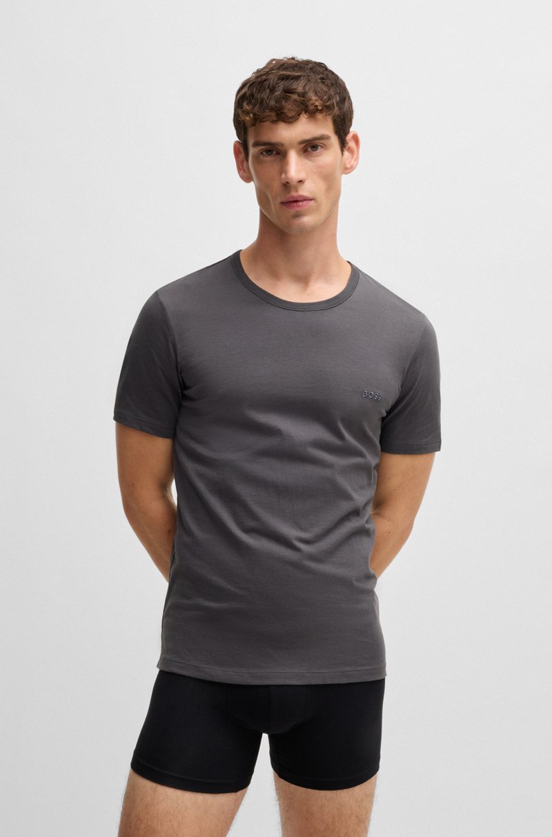 Hugo Boss Paquete de tres camisetas de algodón con logo bordado Envío gratis