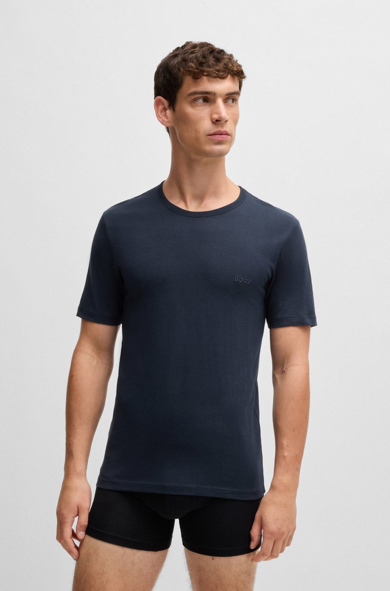 Hugo Boss Paquete de tres camisetas de algodón con logo bordado Envío gratis