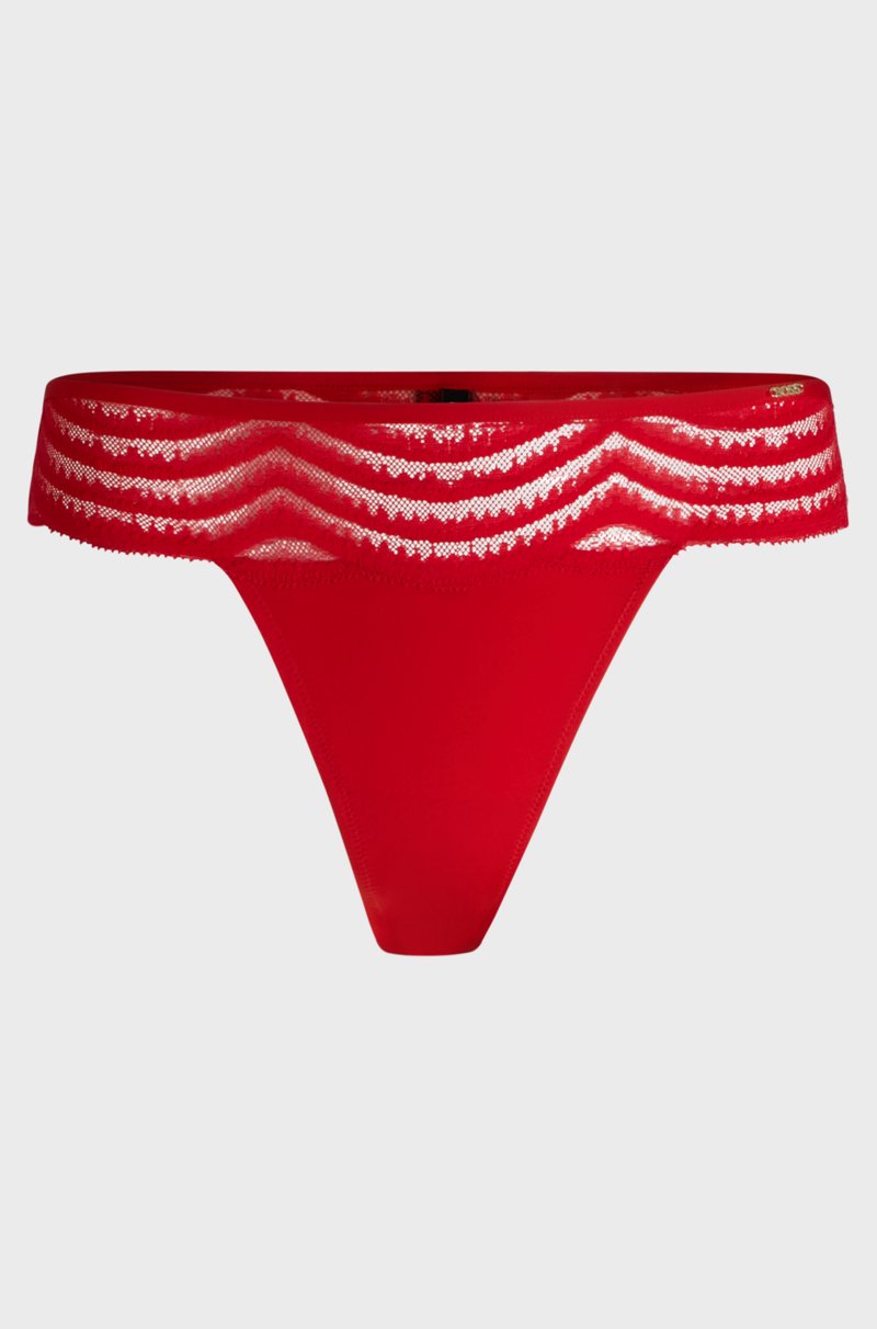 Hugo Boss Tanga con ribete de encaje y detalle de logo ÚLTIMAS EDICIONES