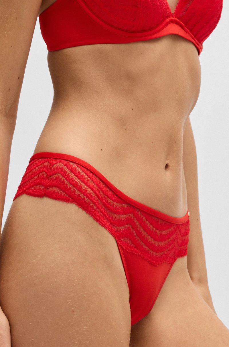 Hugo Boss Tanga con ribete de encaje y detalle de logo ÚLTIMAS EDICIONES