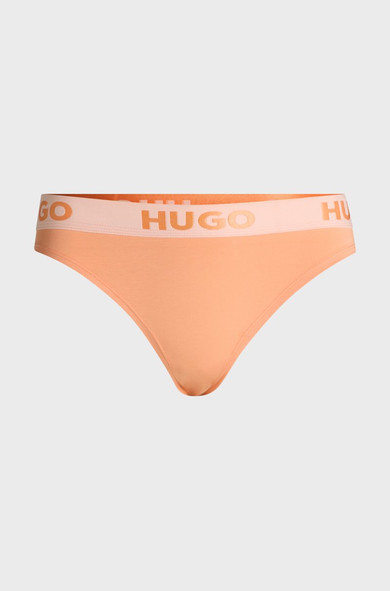 Hugo Boss Tanga de algodón elástico con logo en la cintura Promoción trimestral