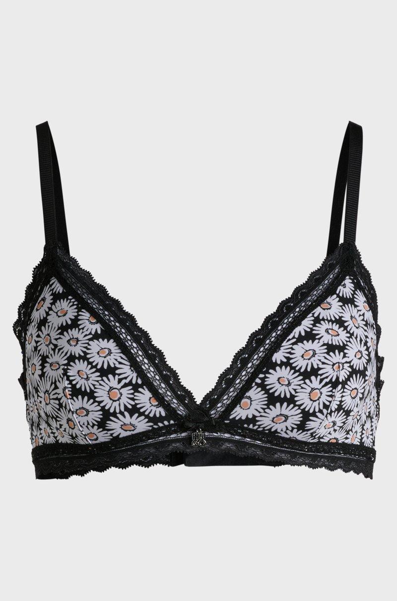 Hugo Boss Sujetador con estampado de margaritas y ribetes de encaje Grandes descuentos