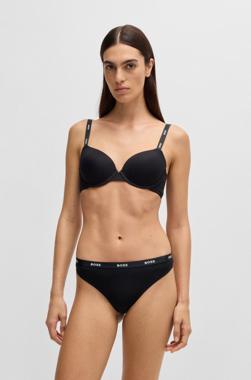 Hugo Boss Sujetador con aros y tirantes ajustables con logo en punto elástico