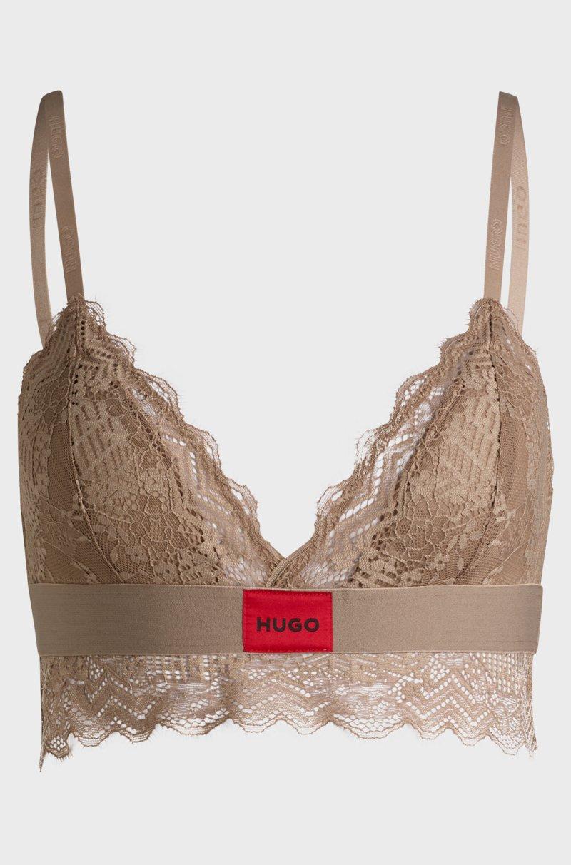 Hugo Boss Sujetador con ribete de encaje y etiqueta con logo roja Precios de Black Friday