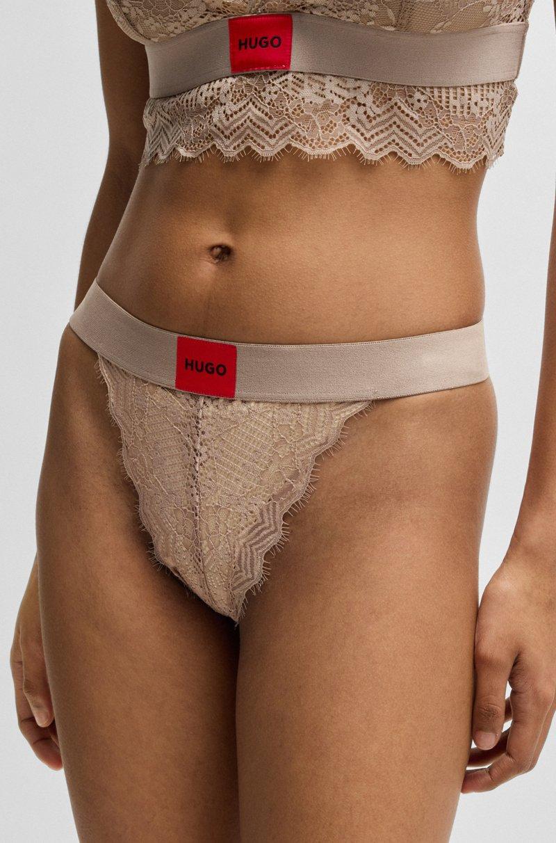 Hugo Boss Braguitas de encaje elástico con logo en la cintura En oferta