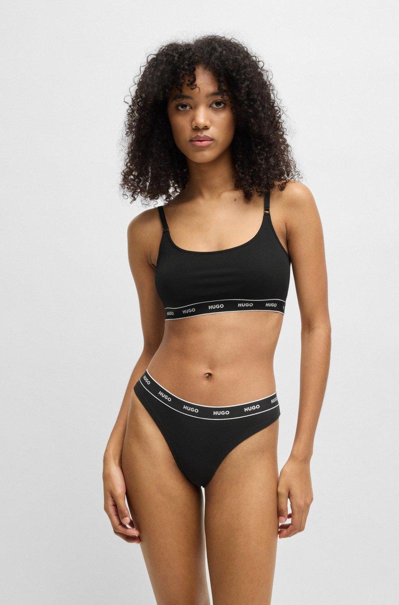 Hugo Boss Paquete de dos bralettes de algodón elástico con logos en la cinta inferior