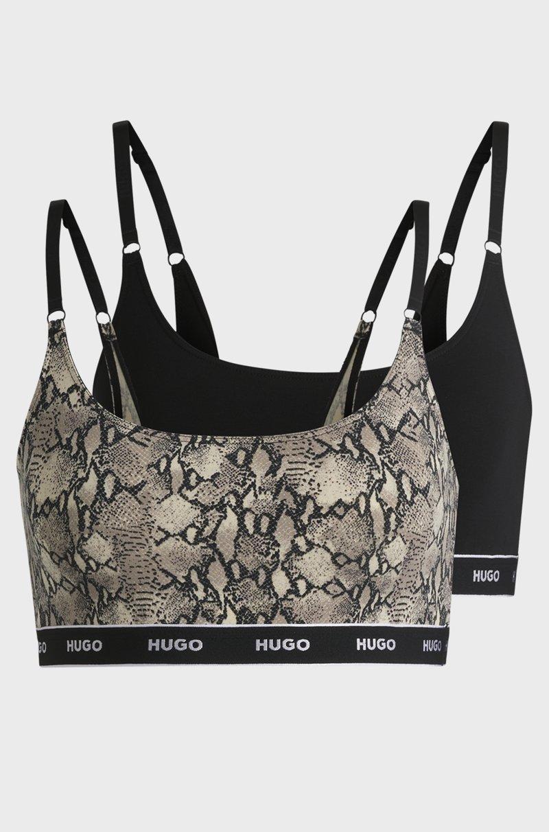 Hugo Boss Paquete de dos bralettes de algodón elástico con logos en la cinta inferior Libre de impuestos