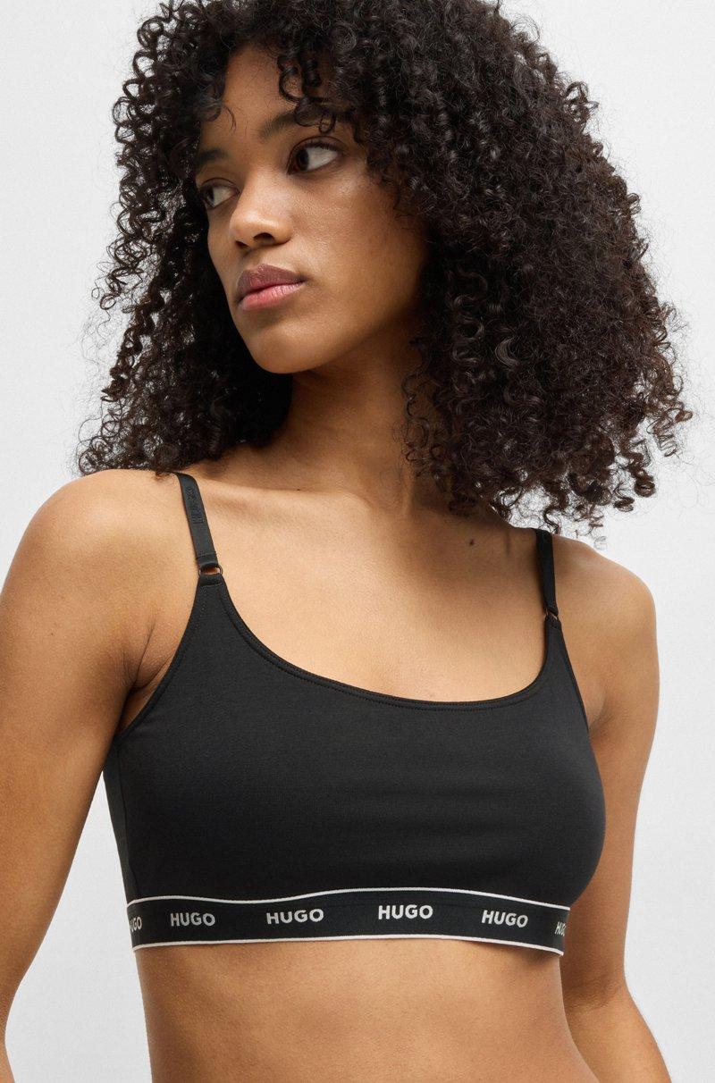 Hugo Boss Paquete de dos bralettes de algodón elástico con logos en la cinta inferior Libre de impuestos