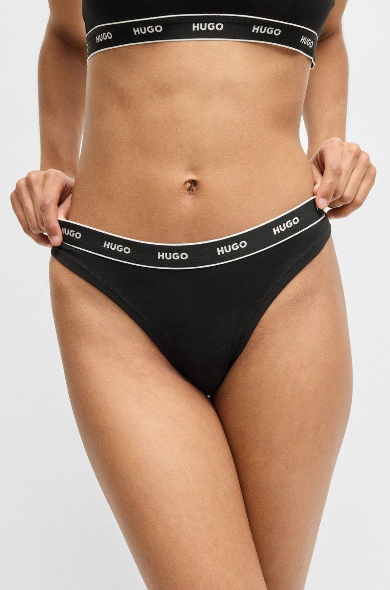 Hugo Boss Paquete de tres tangas en algodón elástico con logos en la cintura Descuentos del mes