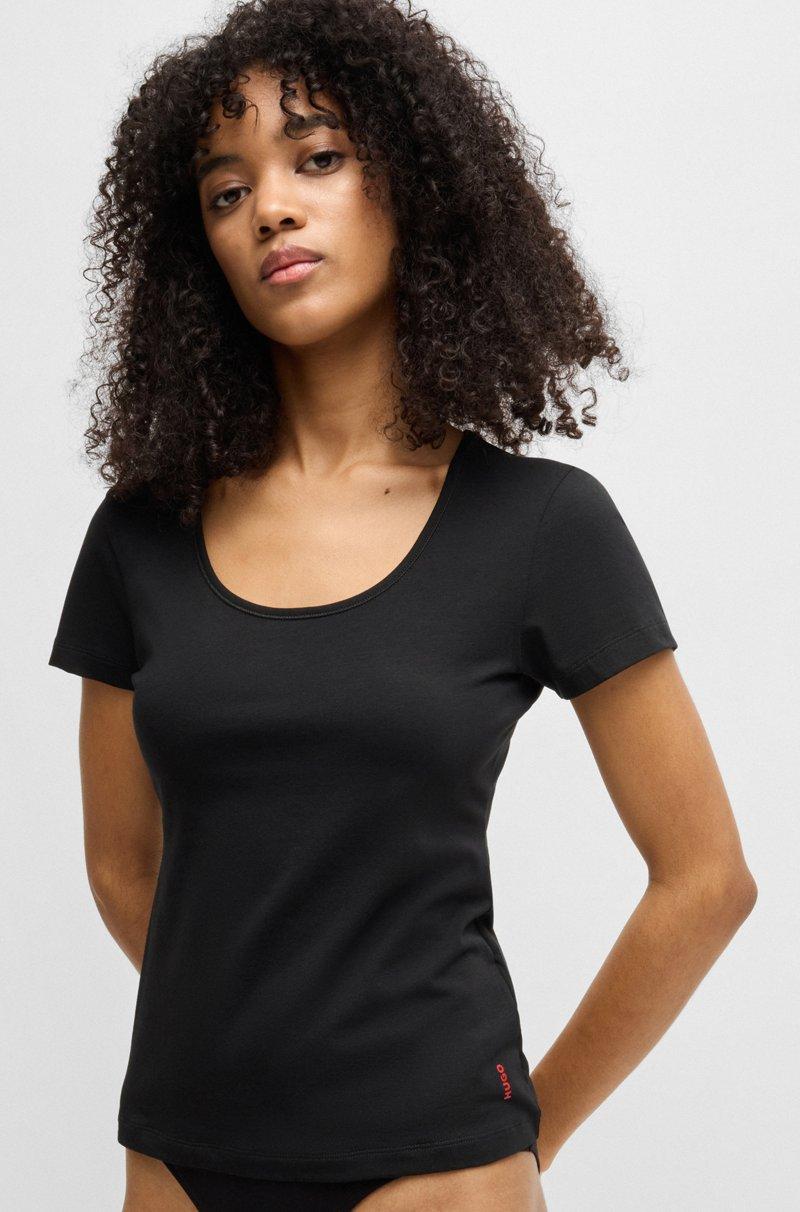 Hugo Boss Paquete de dos camisetas interiores de algodón elástico con logos Oferta exclusiva