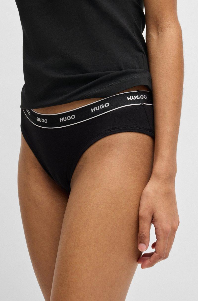Hugo Boss Paquete de tres calzoncillos slip de algodón elástico con logos en la cintura Última moda