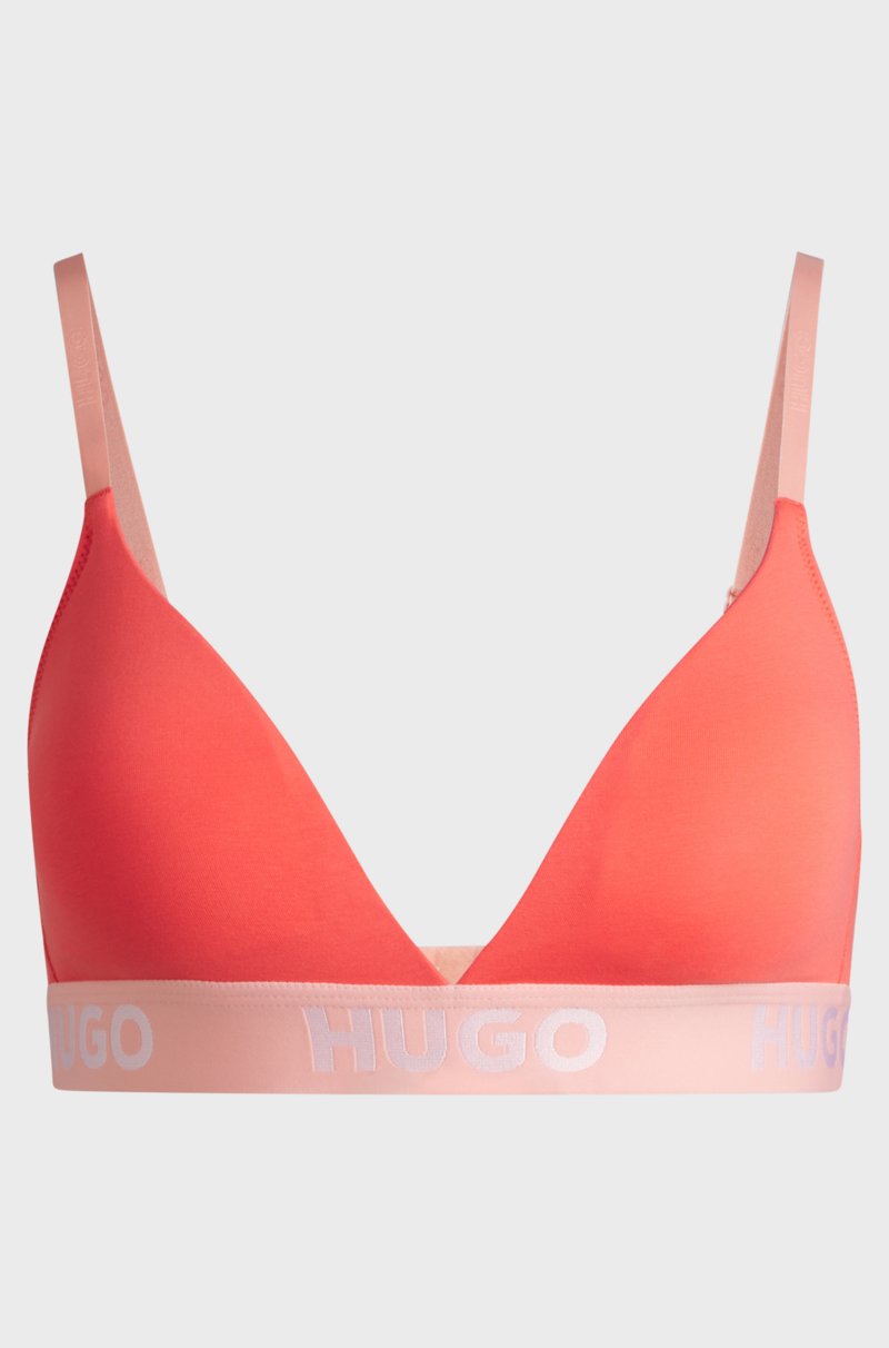 Hugo Boss Sujetador triangular de algodón elástico con cinta de logos Descuento por venta flash
