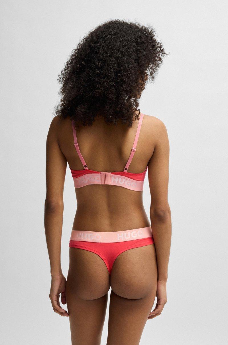 Hugo Boss Tanga de algodón elástico con logos en la cintura Ofertas de temporada