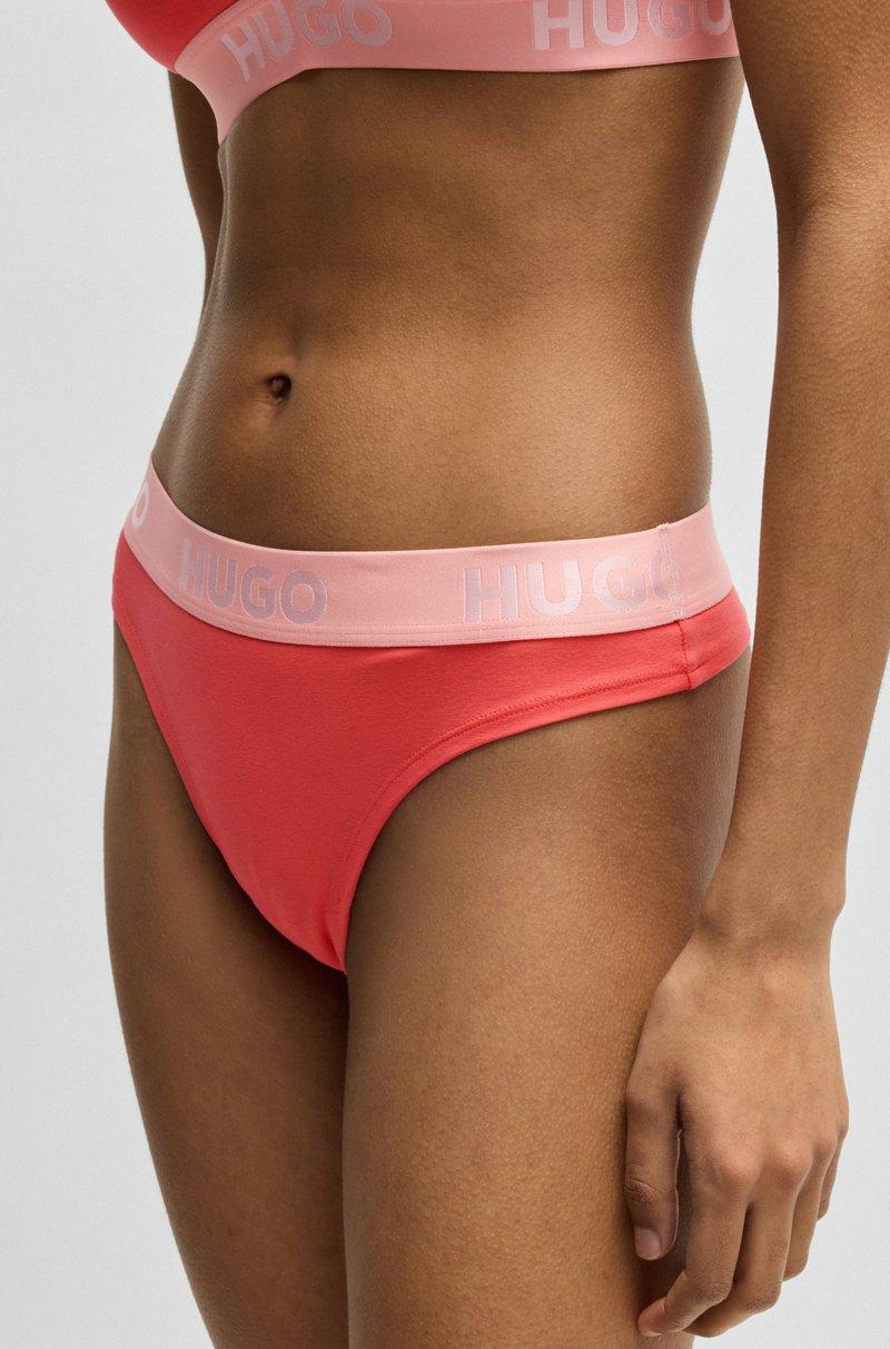 Hugo Boss Tanga de algodón elástico con logos en la cintura Ofertas de temporada