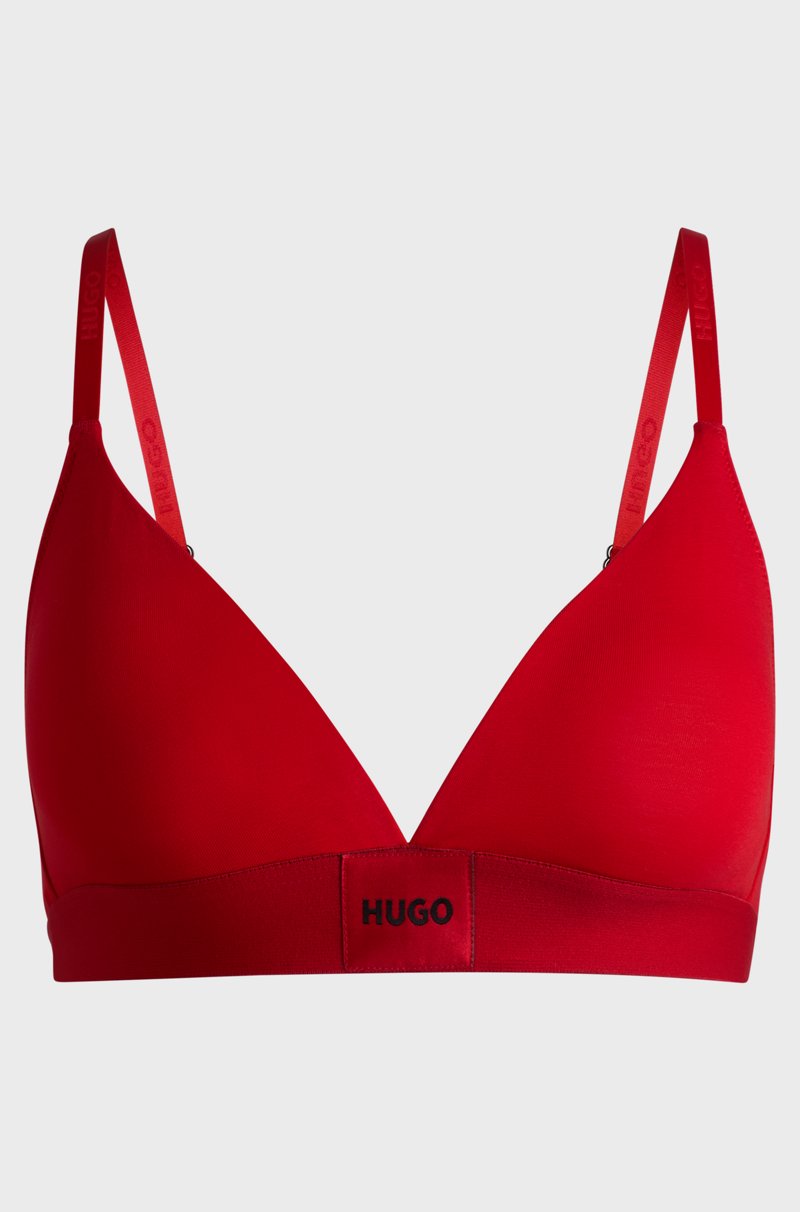 Hugo Boss Sujetador triangular de algodón elástico con etiqueta roja con logo Rebajas de fin de temporada