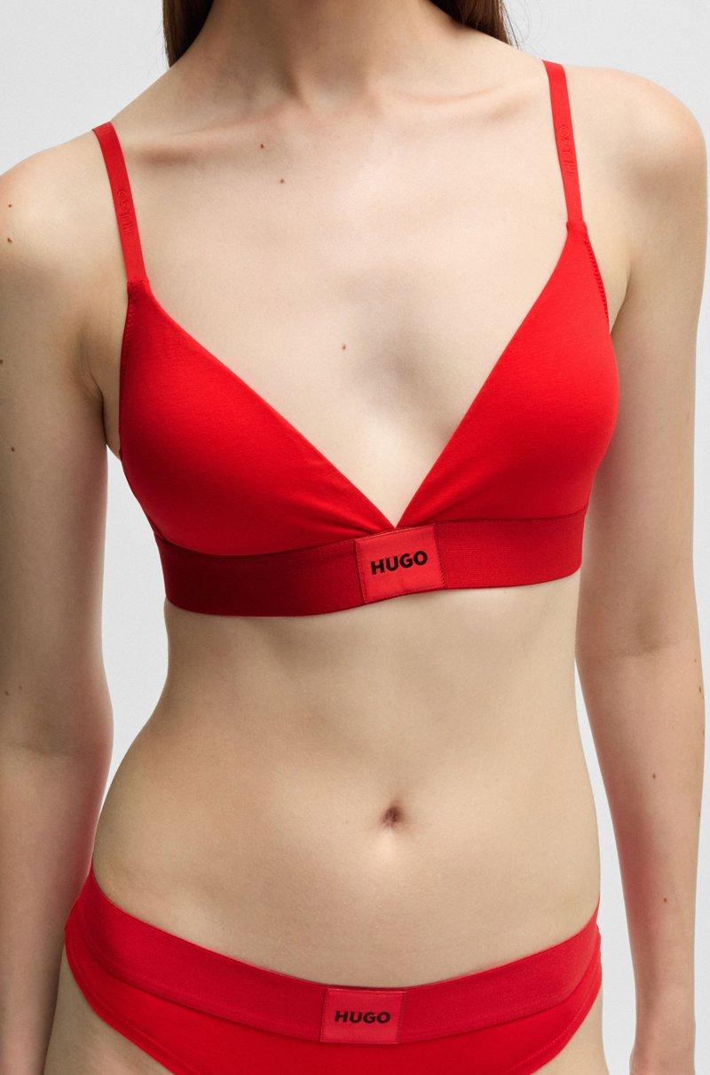 Hugo Boss Sujetador triangular de algodón elástico con etiqueta roja con logo Rebajas de fin de temporada