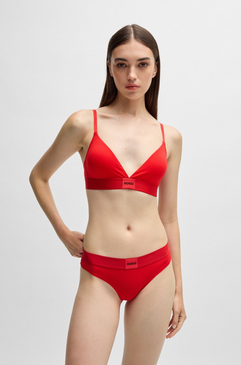 Hugo Boss Braguitas de algodón elástico con etiqueta con logo roja